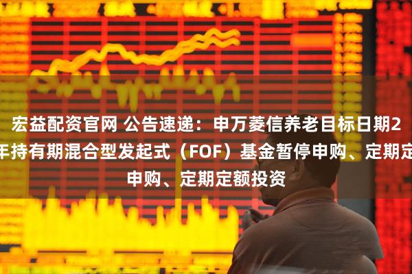 宏益配资官网 公告速递：申万菱信养老目标日期2040三年持有期混合型发起式（FOF）基金暂停申购、定期定额投资