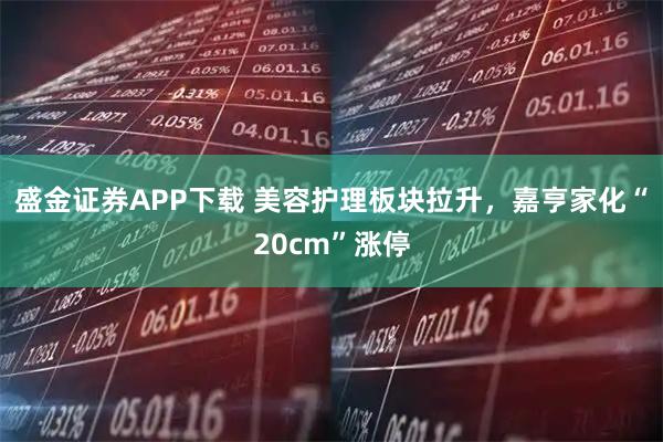 盛金证券APP下载 美容护理板块拉升，嘉亨家化“20cm”涨停